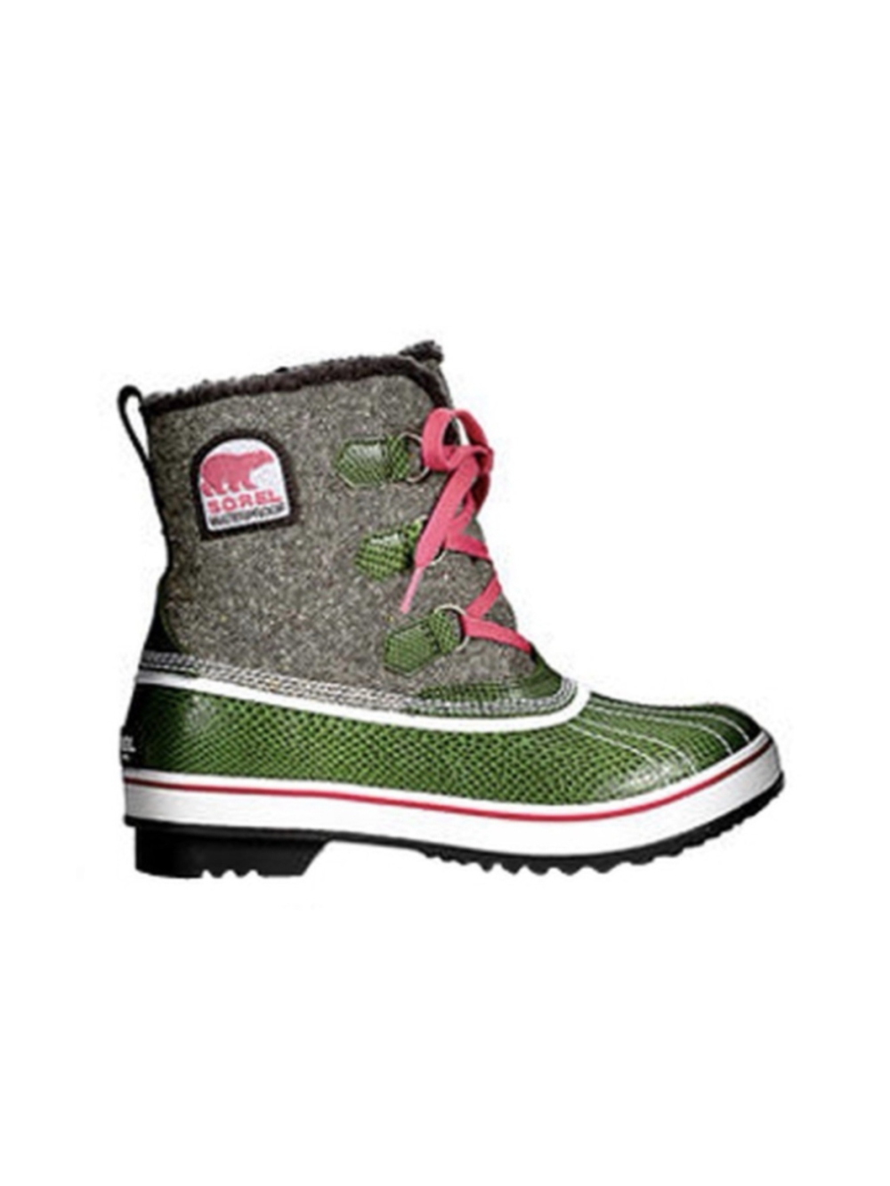 Sorel Tivoli Boots Size 9 All Weather Duck Boot Green Snake Print